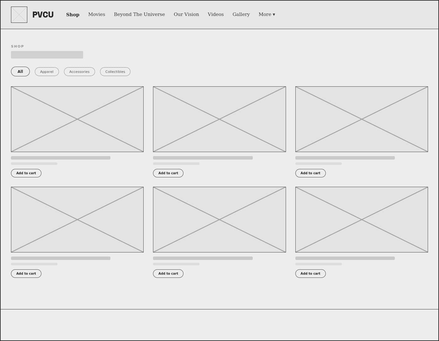 Shop wireframe