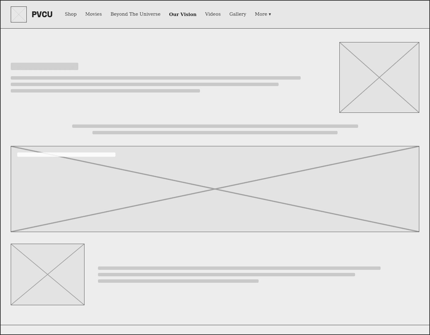 Our Vision wireframe